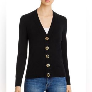 Tory Burch Simone Cotton Cardigan in Navy